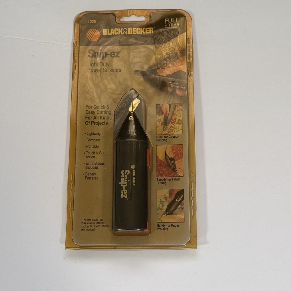 VINTAGE 1992 Black & Decker Snip-ez Light Duty Power Scissors  1220 NOS SEALED